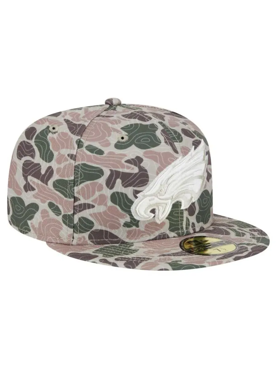 Мужская кепка Philadelphia Eagles Geo Camo 59FIFTY Fitted Hat New Era — изображение 4 из 5, камуфляж