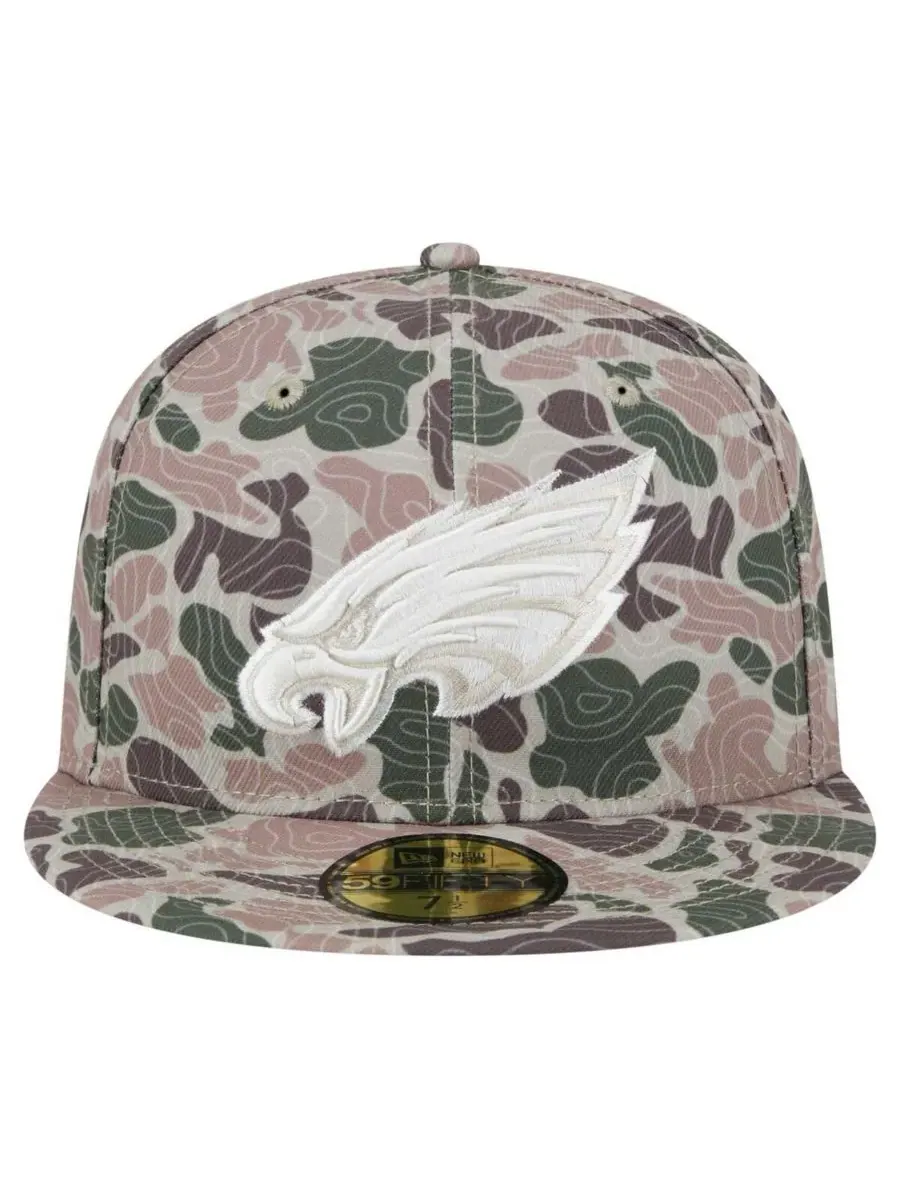 Мужская кепка Philadelphia Eagles Geo Camo 59FIFTY Fitted Hat New Era — изображение 5 из 5, камуфляж