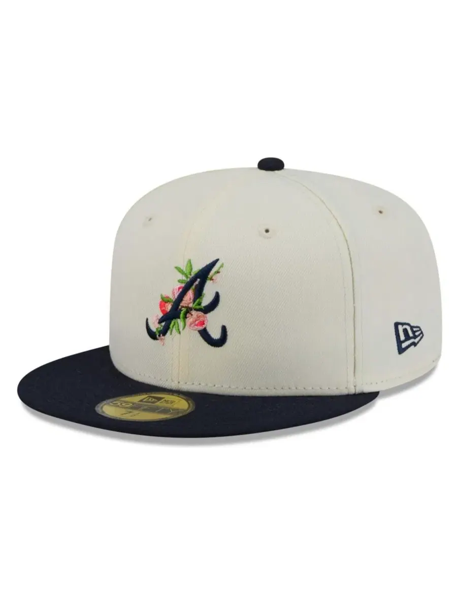 Кепка New Era Atlanta Braves Blossom 59FIFTY — изображение 4 из 5, белый темно-синий