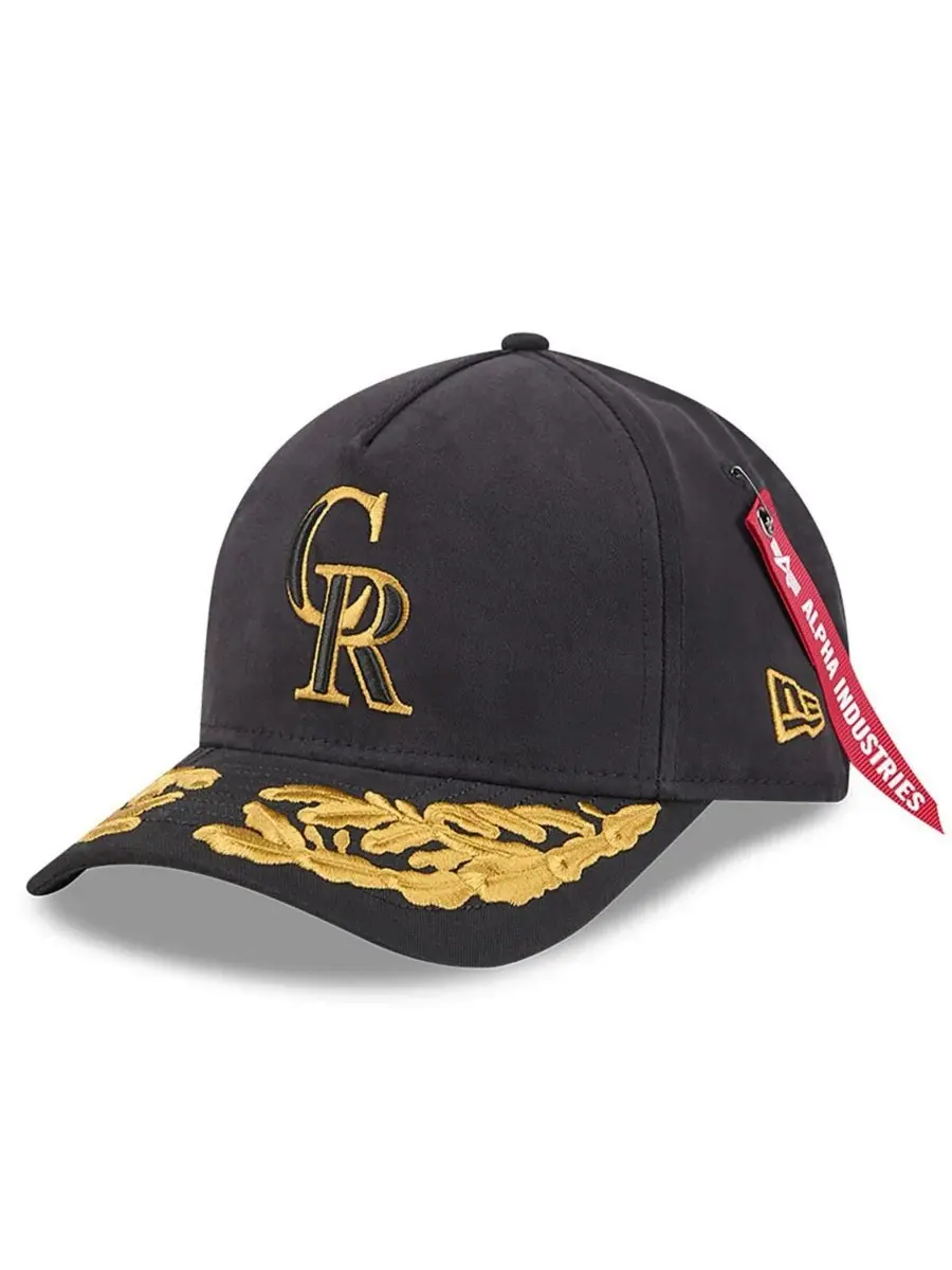 New Era Мужская черная регулируемая кепка Colorado Rockies A-Frame 9FORTY