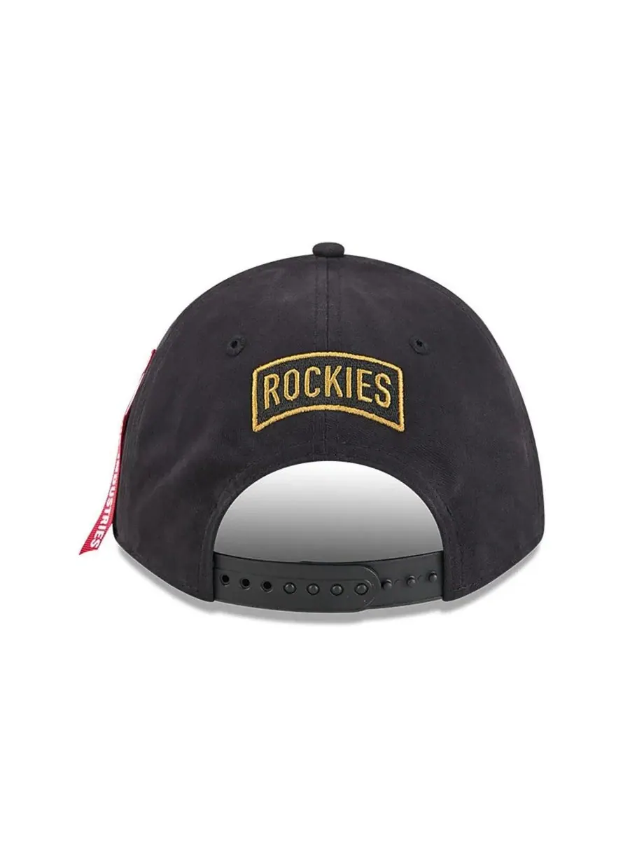 New Era Мужская черная регулируемая кепка Colorado Rockies A-Frame 9FORTY — изображение 3 из 4, черный