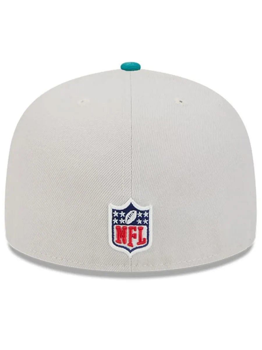 Мужская бейсболка 59FIFTY Stone/Aqua Miami Dolphins 2024 Sideline Historic New Era — изображение 2 из 4, голубой