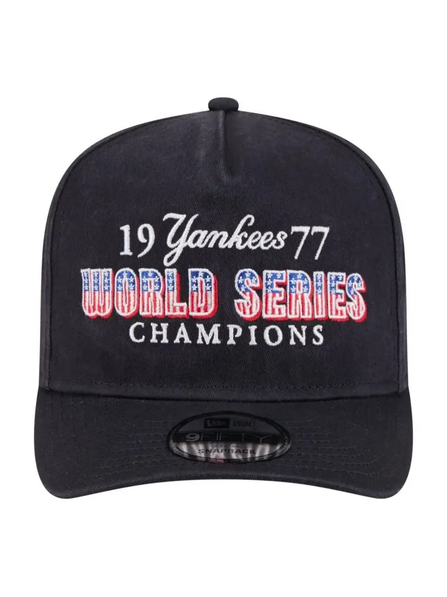 Мужская темно-синяя бейсболка 9FIFTY A-Frame Snapback с изображением чемпионов Мировой серии 1977 — изображение 4 из 4