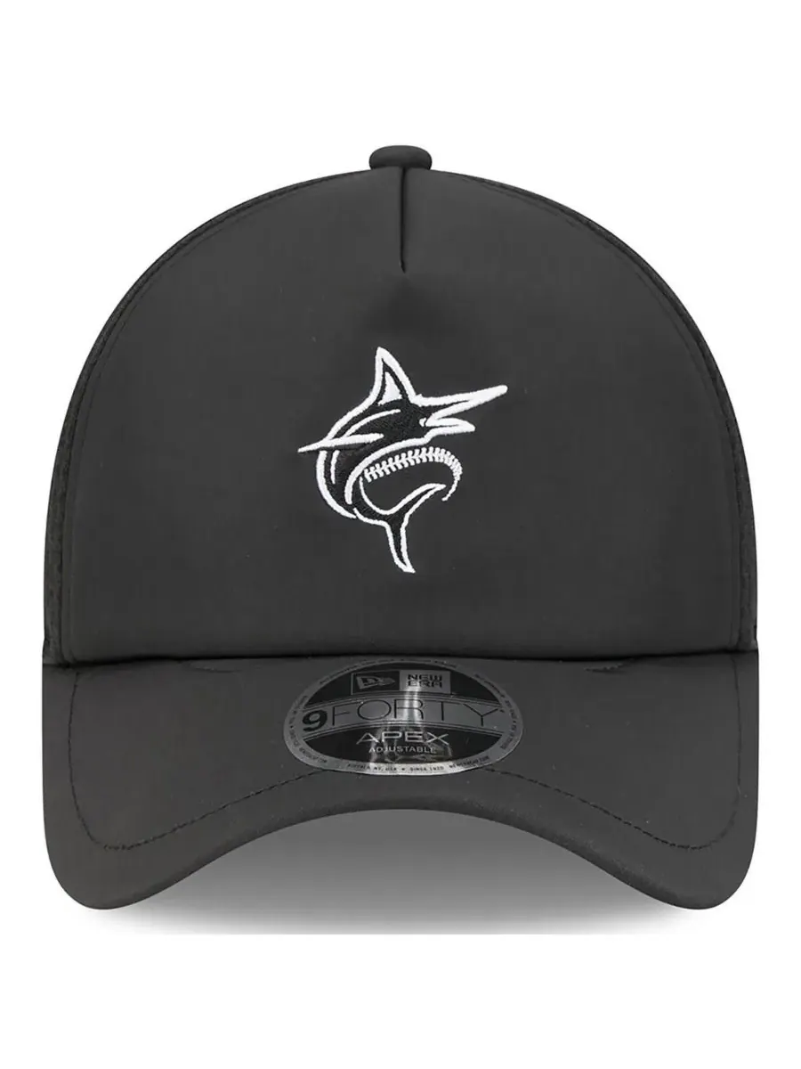 Бейсболка New Era 9FORTY APEX с вышитым логотипом Miami Marlins — изображение 4 из 4, черный
