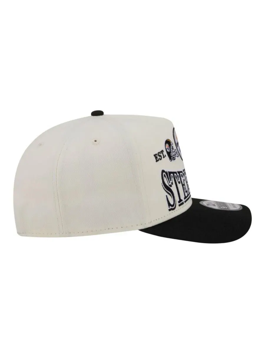 Кепка-снапбек New Era A-Frame 9FIFTY с вышивкой Pittsburgh Steelers — изображение 6 из 7, кремовый черный