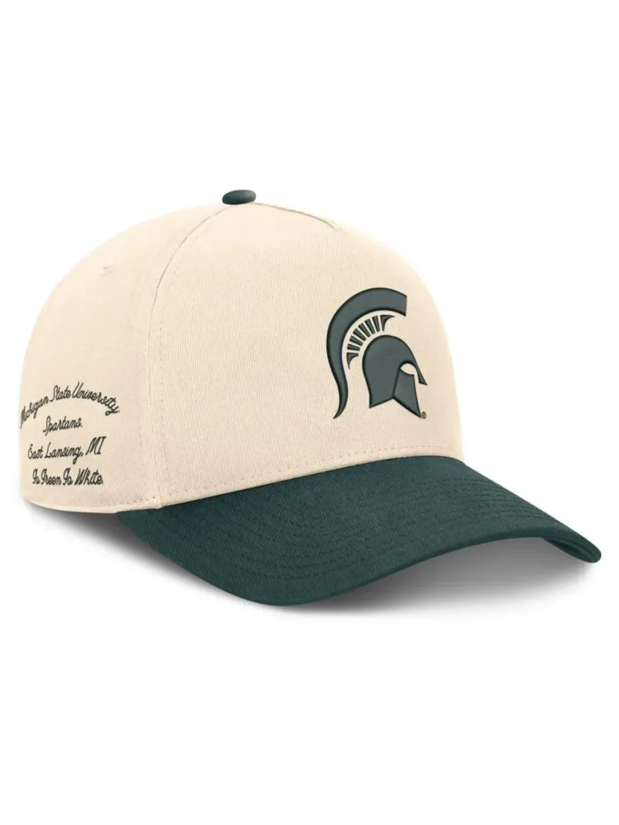 Кепка Nike Campus Prep Rise с вышитым логотипом Michigan State Spartans — изображение 3 из 4, натуральный зеленый