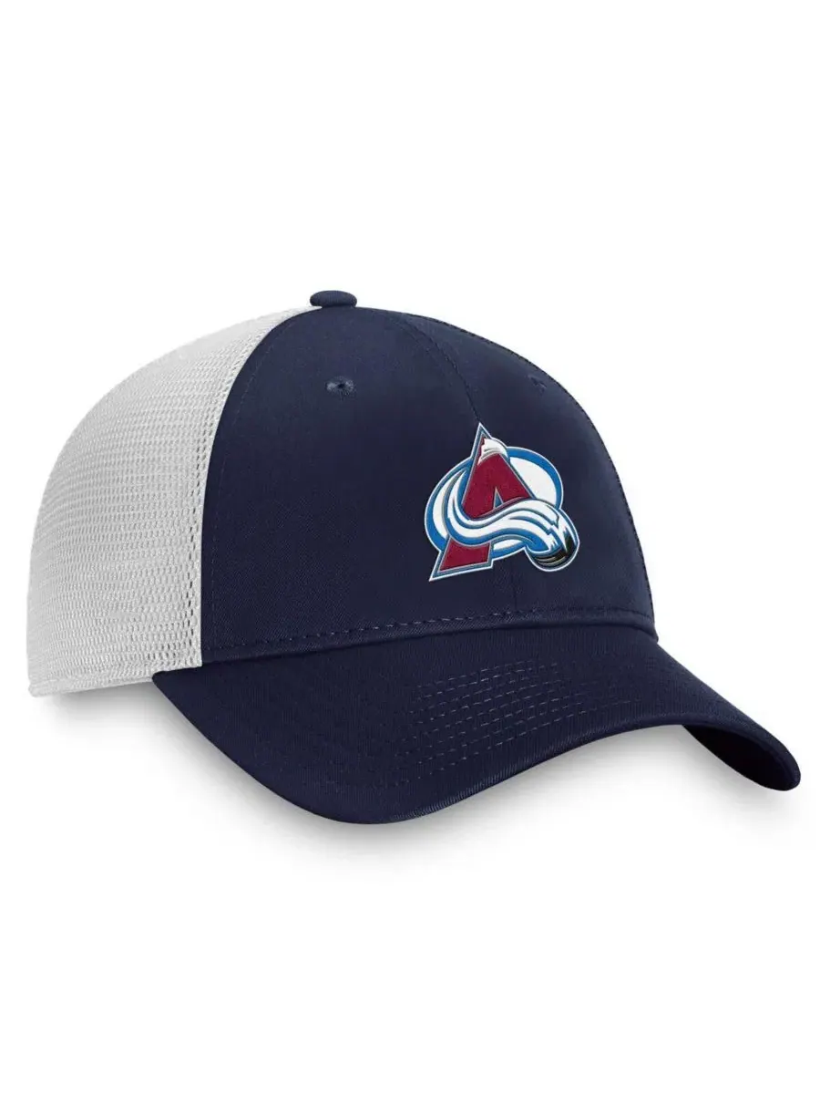 Бейсболка-тракер с вышитым логотипом Colorado Avalanche Fanatics — изображение 3 из 4, темно-синий белый