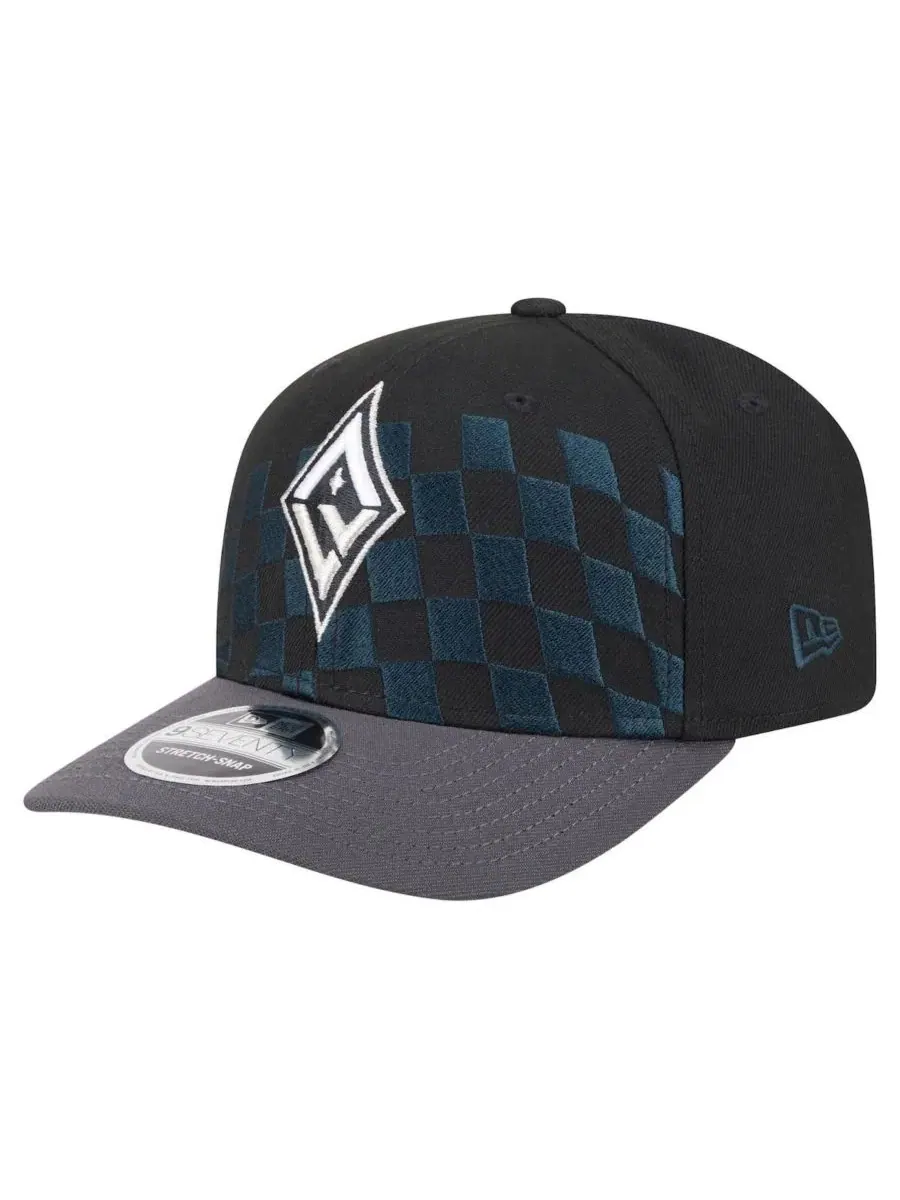 Кепка с принтом в клетку 9SEVENTY Checkerboard Print Adjustable Hat New Era — изображение 3 из 4, черный