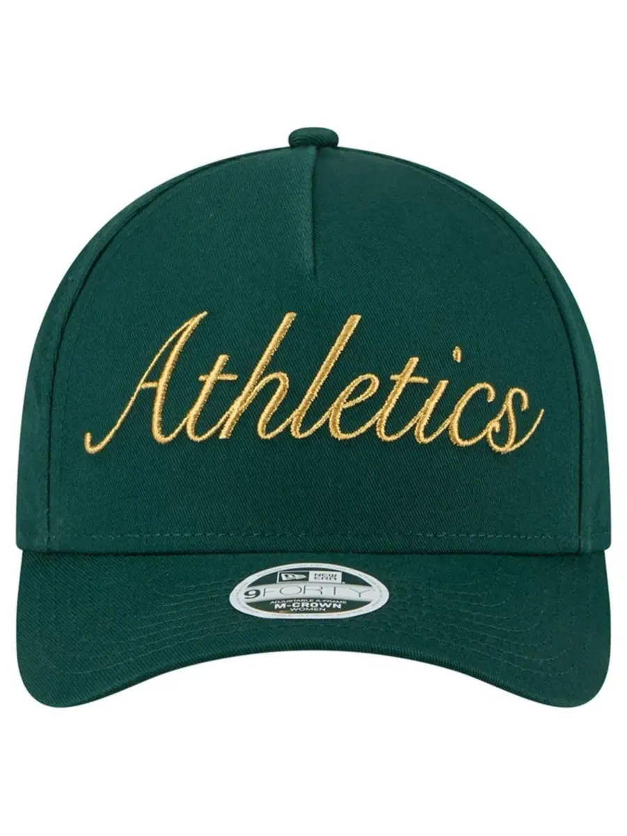 Кепка Athletics Metallic A-Frame 9FORTY New Era — изображение 2 из 5, зеленый