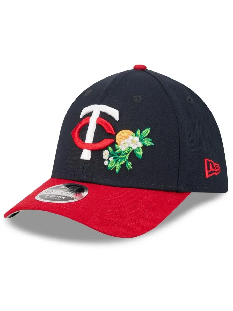 Бейсболка New Era Minnesota Twins 2026 Spring Training M-Crown 39THIRTY Flex Hat — изображение 3 из 4, темно-синий красный