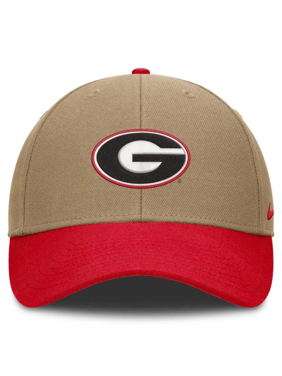 Кепка Nike Georgia Bulldogs Primetime Rise Dri-FIT — изображение 2 из 4, бежевый красный