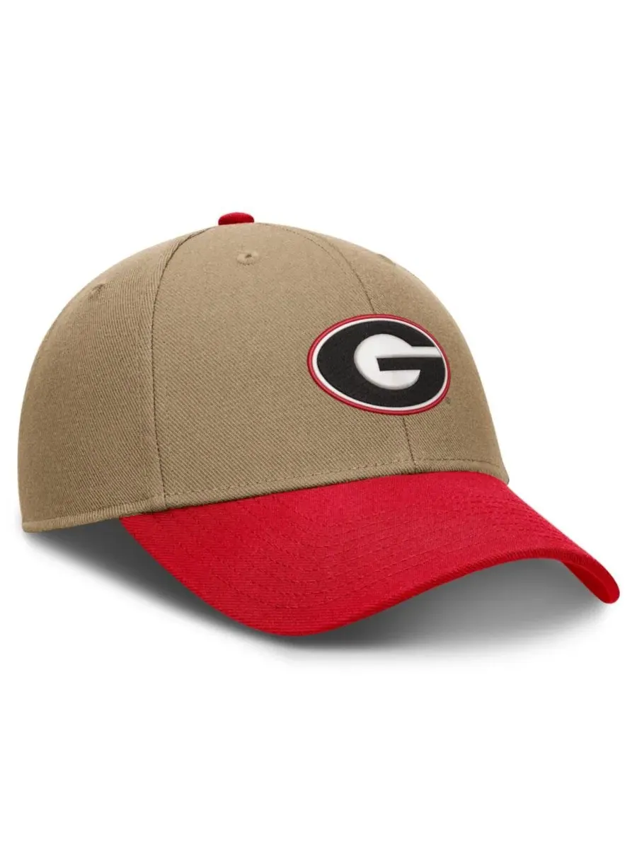 Кепка Nike Georgia Bulldogs Primetime Rise Dri-FIT — изображение 3 из 4, бежевый красный