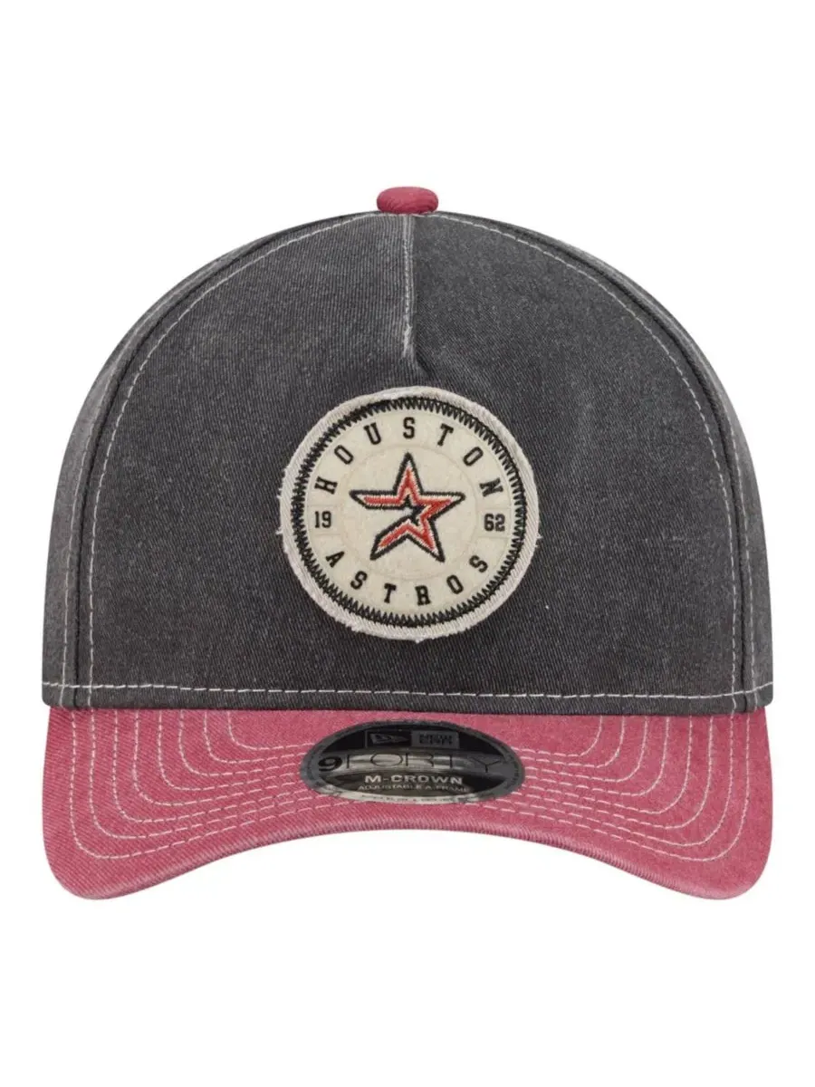Кепка-бейсболка с изогнутым козырьком, с командной нашивкой Houston Astros New Era — изображение 2 из 5, черный красный