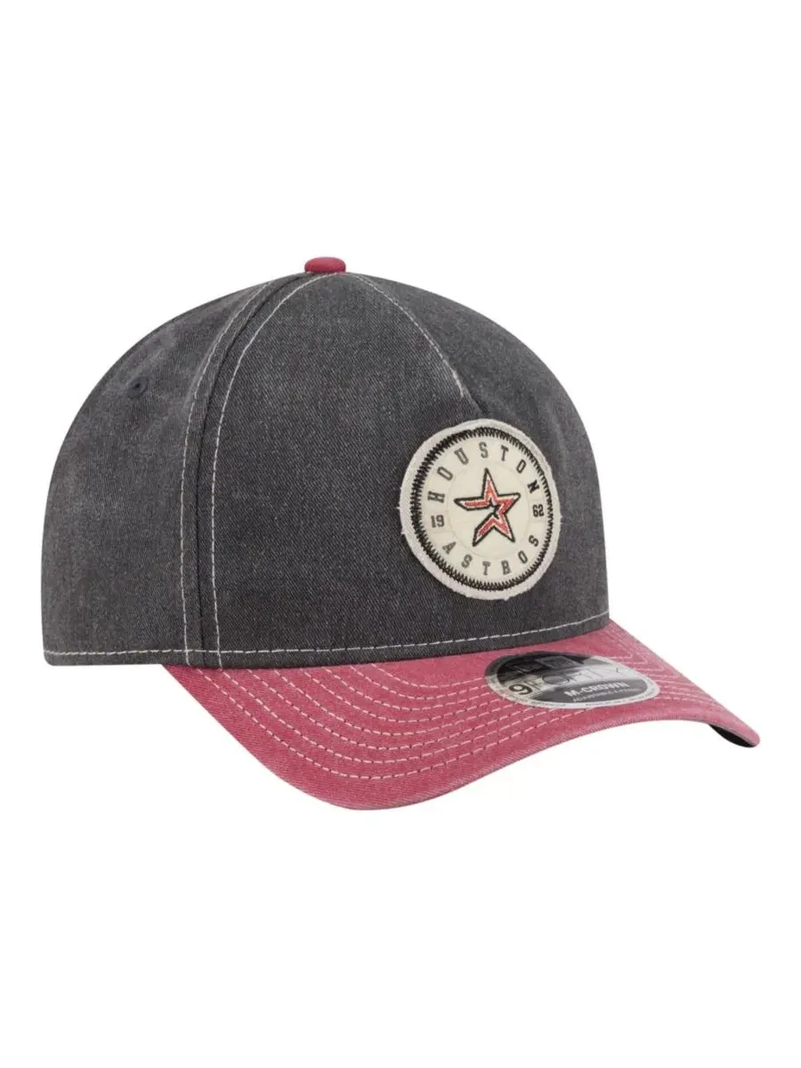 Кепка-бейсболка с изогнутым козырьком, с командной нашивкой Houston Astros New Era — изображение 3 из 5, черный красный