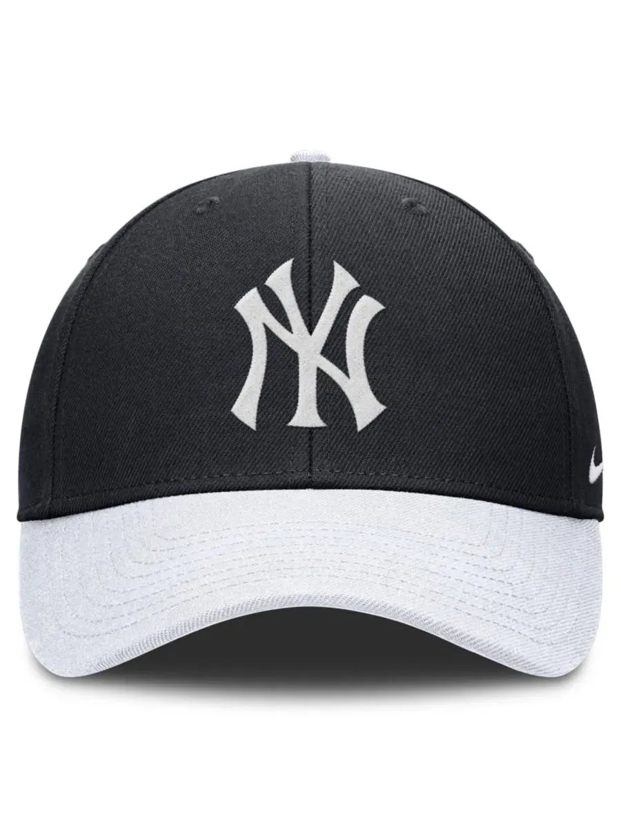 Кепка Dri-FIT Club с вышивкой New York Yankees Nike — изображение 2 из 4, темно-синий белый