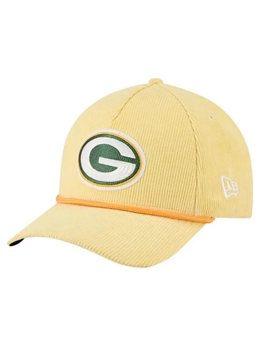 New Era Мужская золотистая вельветовая кепка Green Bay Packers 9FORTY A-Frame с регулируемой высотой