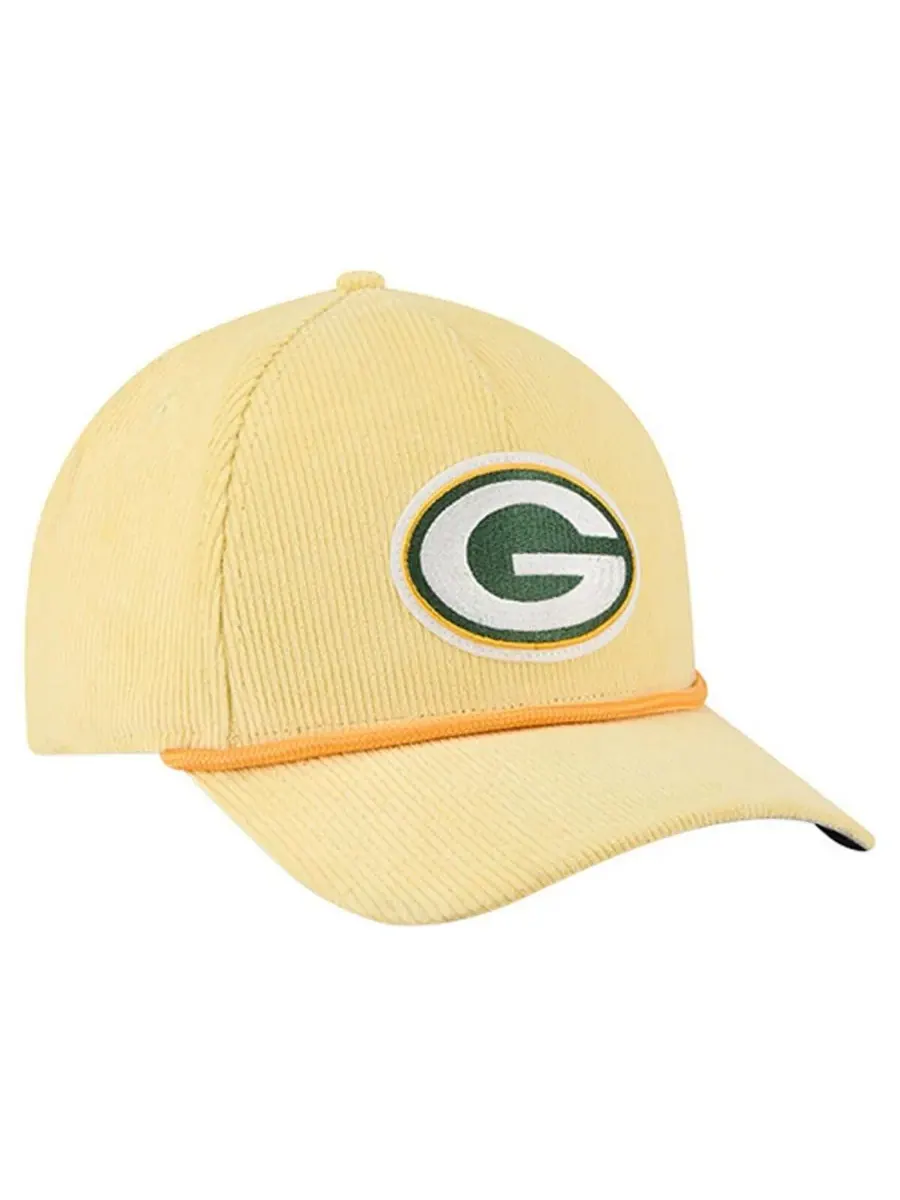 New Era Мужская золотистая вельветовая кепка Green Bay Packers 9FORTY A-Frame с регулируемой высотой — изображение 4 из 5
