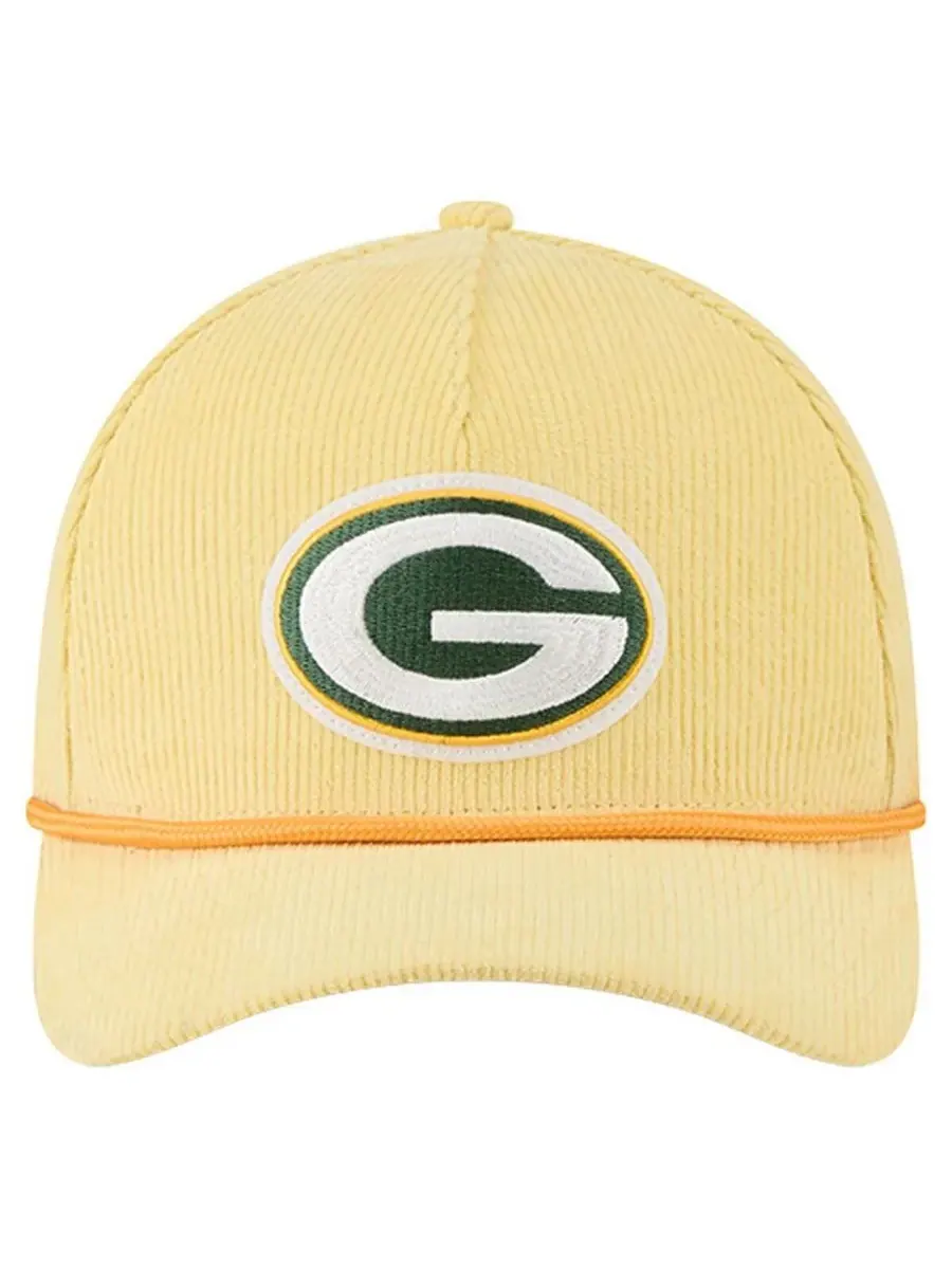 New Era Мужская золотистая вельветовая кепка Green Bay Packers 9FORTY A-Frame с регулируемой высотой — изображение 5 из 5