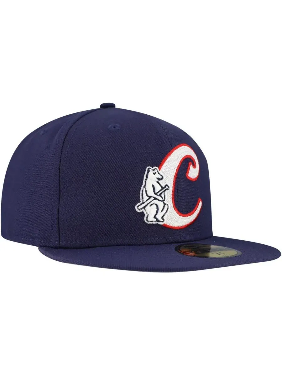 Мужская бейсболка Royal Chicago Cubs Duo Logo 2.0 59FIFTY Fitted Hat New Era — изображение 4 из 5, темно-синий