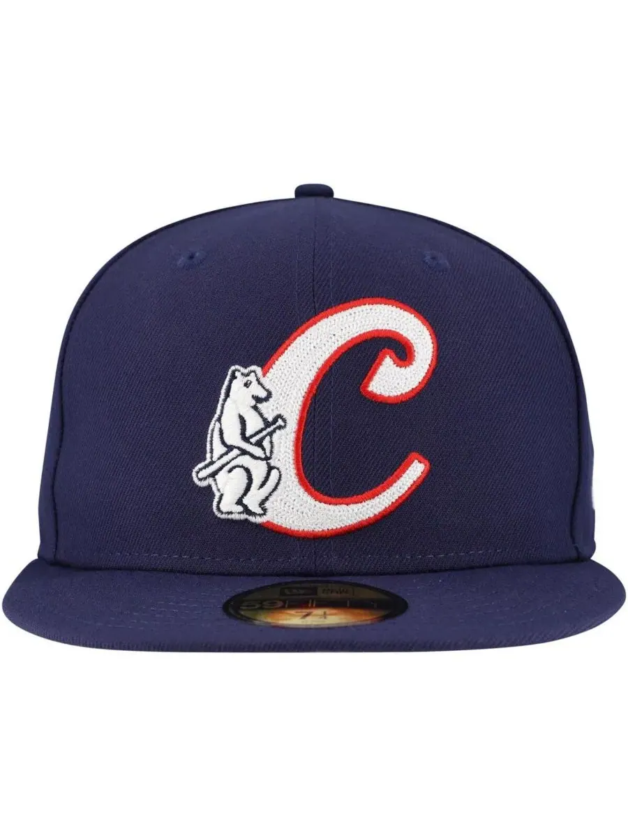 Мужская бейсболка Royal Chicago Cubs Duo Logo 2.0 59FIFTY Fitted Hat New Era — изображение 5 из 5, темно-синий