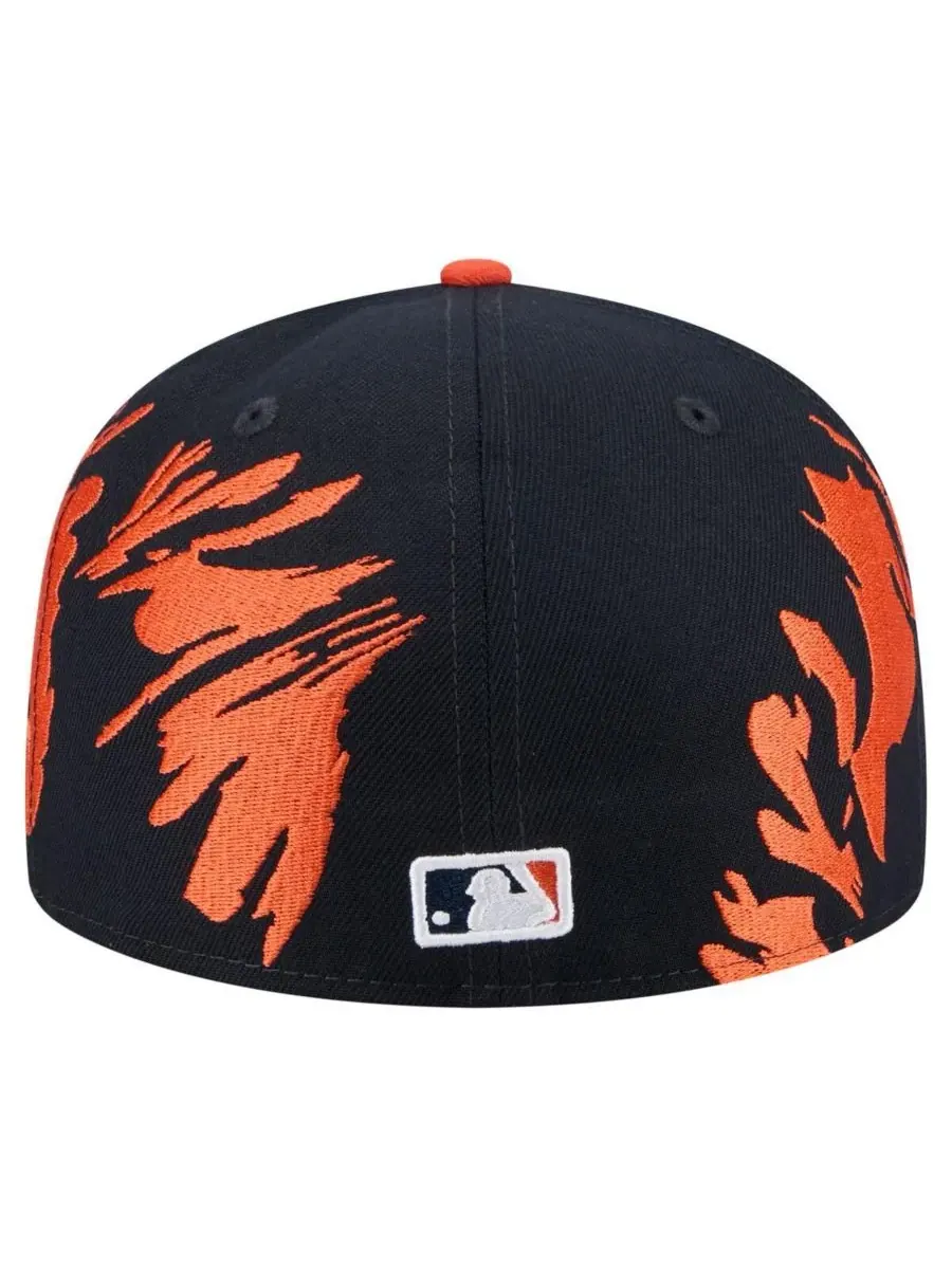 New Era Мужская бейсболка 59FIFTY с ретро-узором Houston Astros — изображение 3 из 5, темно-синий оранжевый