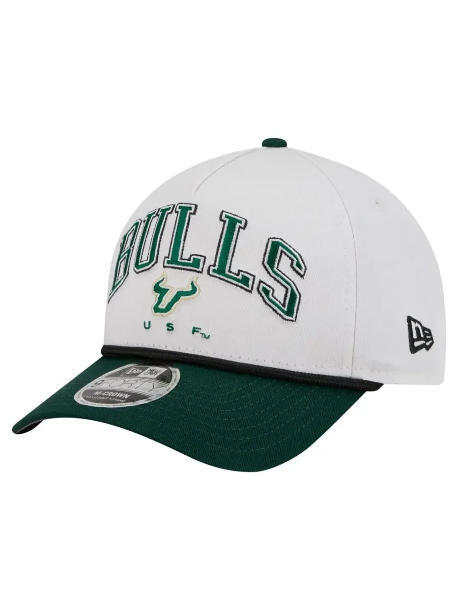 New Era Мужская бело-зеленая кепка South Florida Bulls с двухцветной веревкой и регулируемой