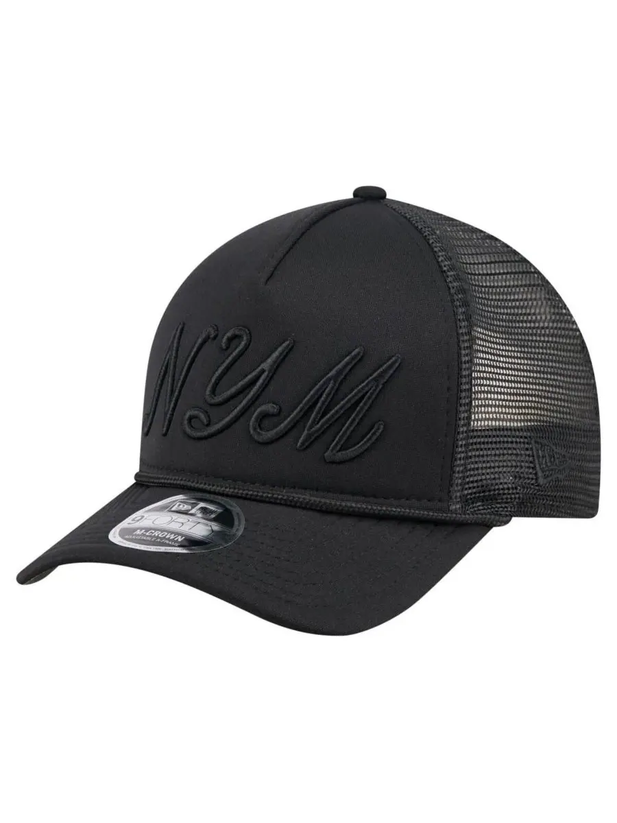 New Era Мужская черная регулируемая бейсболка New York Mets City Initial 9FORTY A-Frame M-Crown