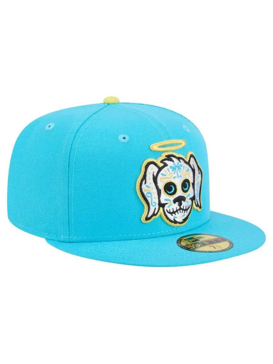 New Era Мужская светло-голубая кепка Charleston RiverDogs Copa de la Diversion 59FIFTY — изображение 3 из 4, светлый синий
