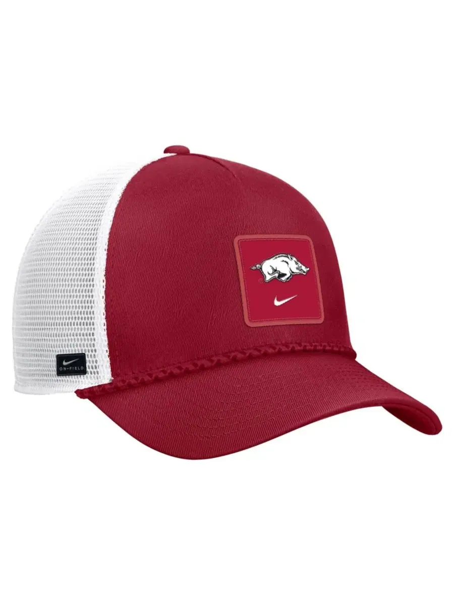 Кепка-тракер с веревочным декором Arkansas Razorbacks Nike — изображение 2 из 3, красный