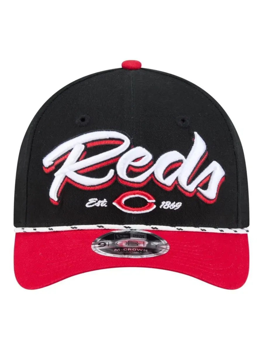 Кепка с вышивкой Cincinnati Reds Team Loyal 9FORTY M-Crown New Era — изображение 2 из 7, черный красный