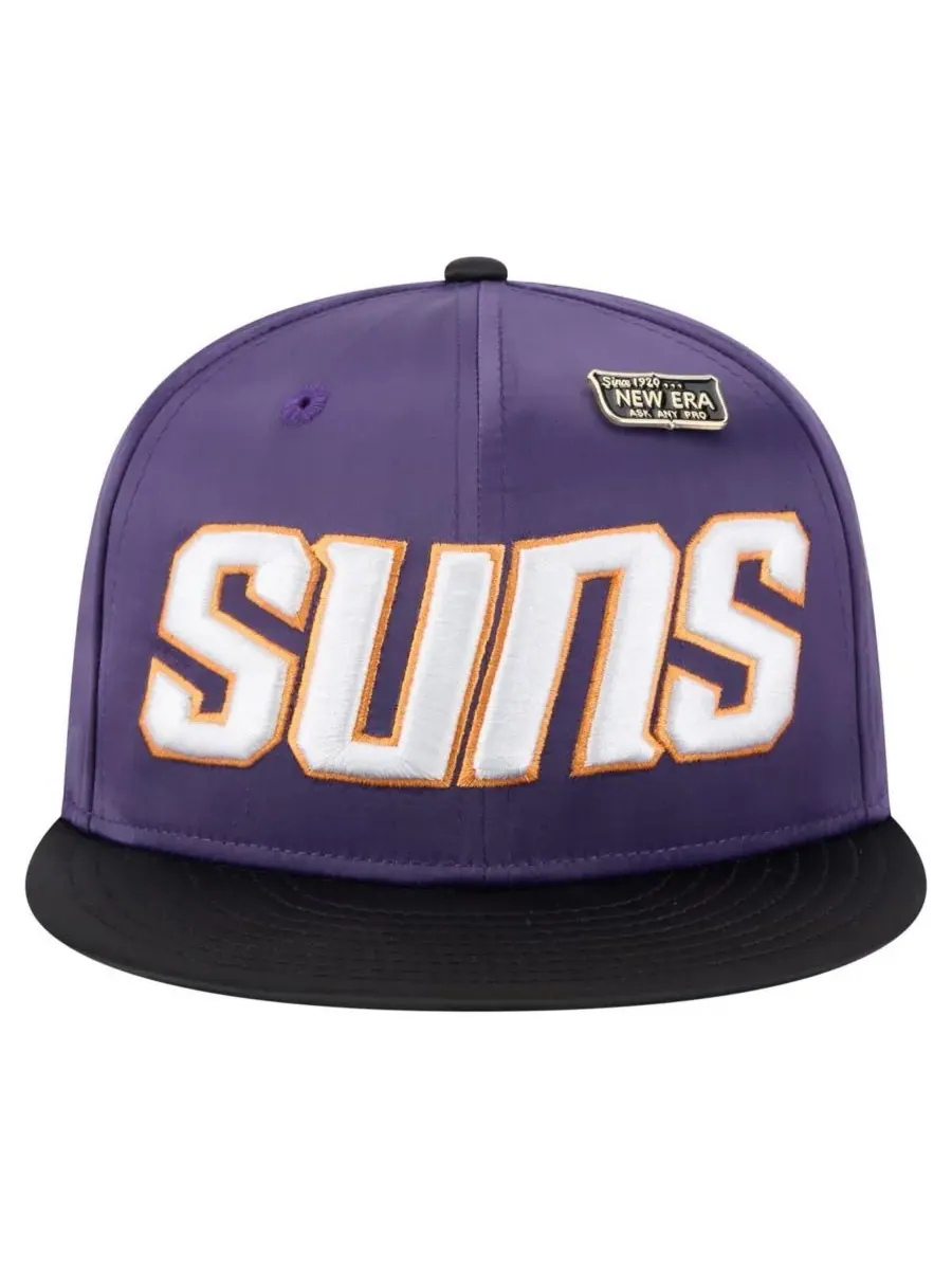New Era Мужская фиолетово-черная атласная винтажная кепка Phoenix Suns 59FIFTY с двухцветной — изображение 2 из 4