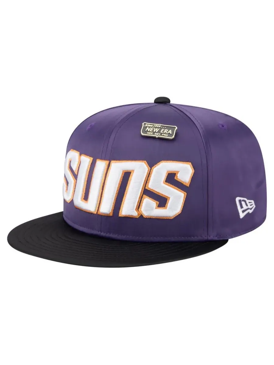 New Era Мужская фиолетово-черная атласная винтажная кепка Phoenix Suns 59FIFTY с двухцветной — изображение 3 из 4