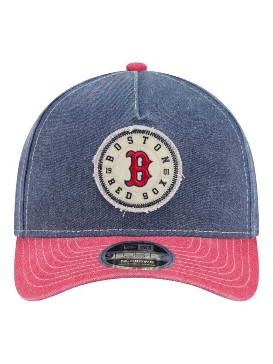 Бейсболка New Era с вышитым патчем Boston Red Sox — изображение 2 из 5, темно-синий красный