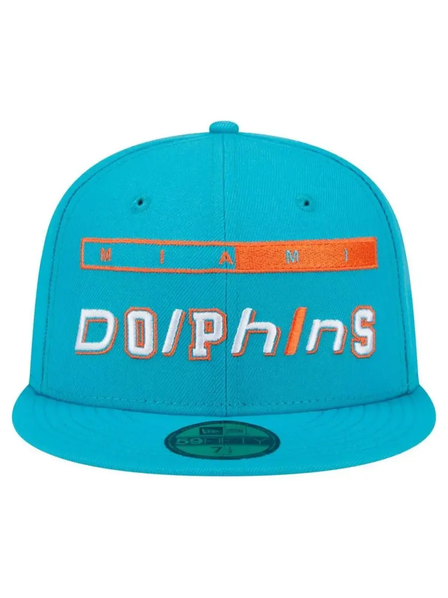 Мужская кепка Aqua Miami Dolphins Ransom 59FIFTY Fitted Hat New Era — изображение 2 из 4, голубой