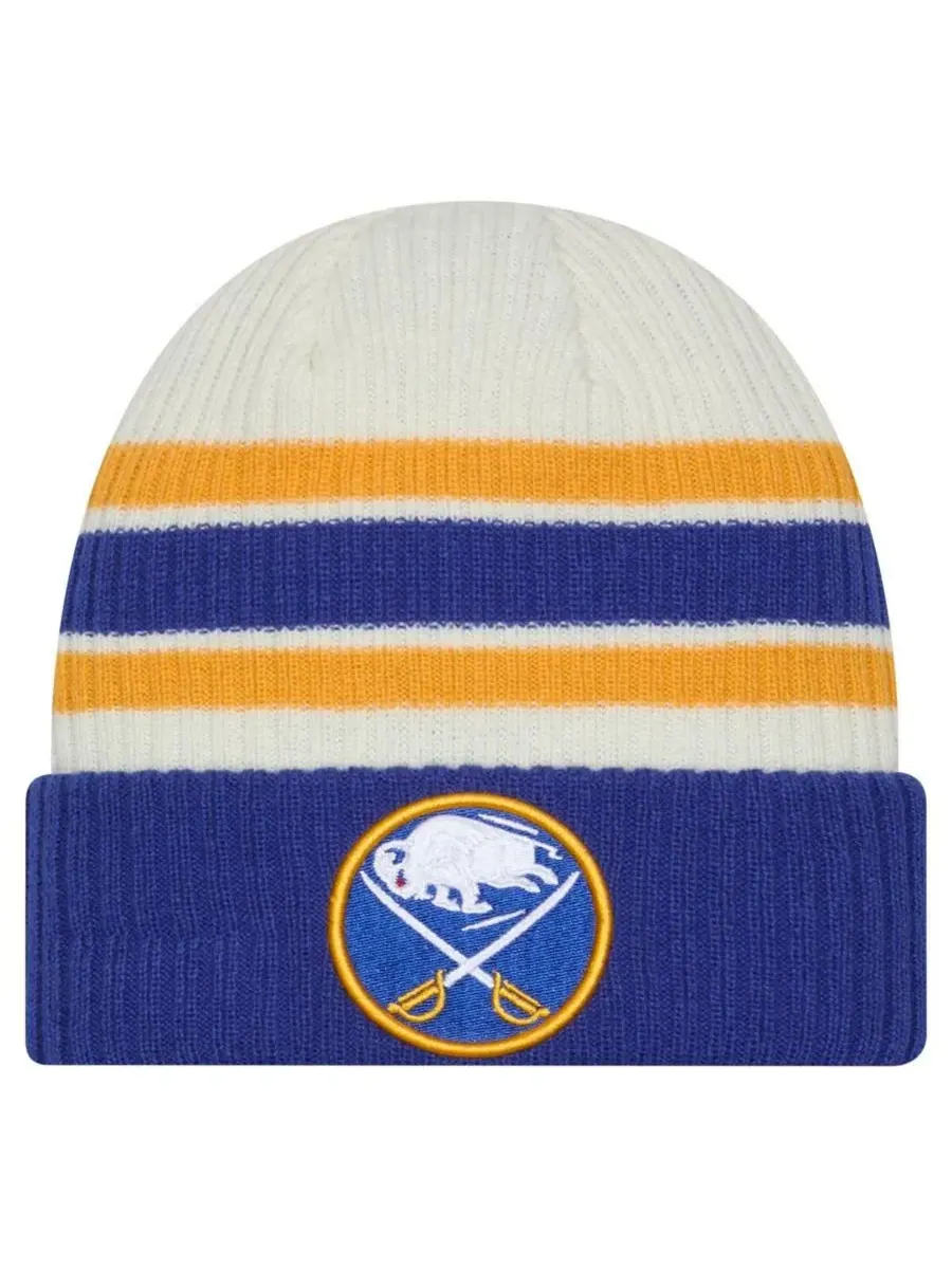 Вязаная шапка с отворотом Buffalo Sabres Vintage Cuffed Knit Hat New Era