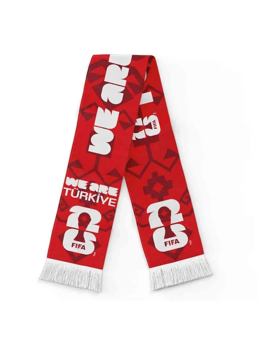 Шарф болельщика с принтом Турция FIFA World Cup 2026 Global Scarves — красный