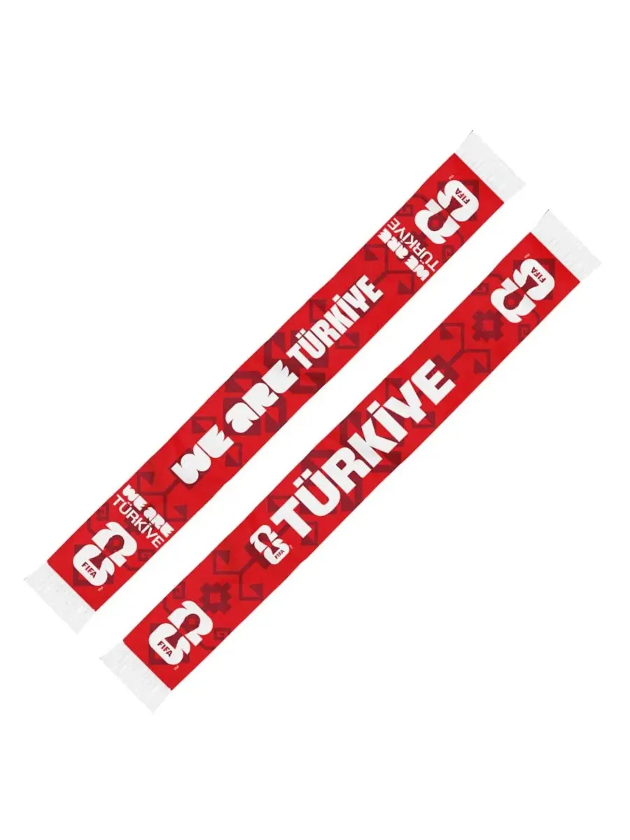 Шарф болельщика с принтом Турция FIFA World Cup 2026 Global Scarves — изображение 2 из 2, красный темный красный