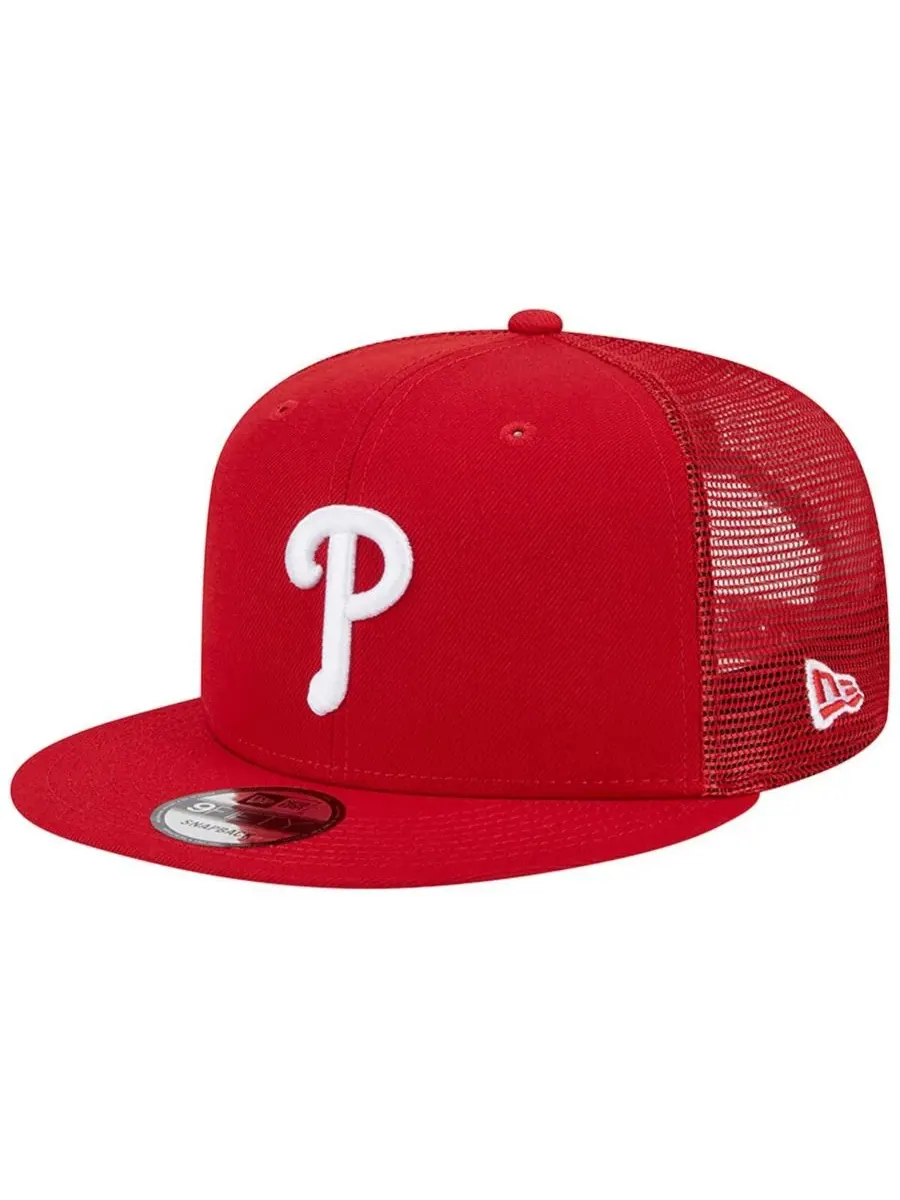 New Era Мужская красная бейсболка-тракер 9FIFTY в цветах команды Philadelphia Phillies