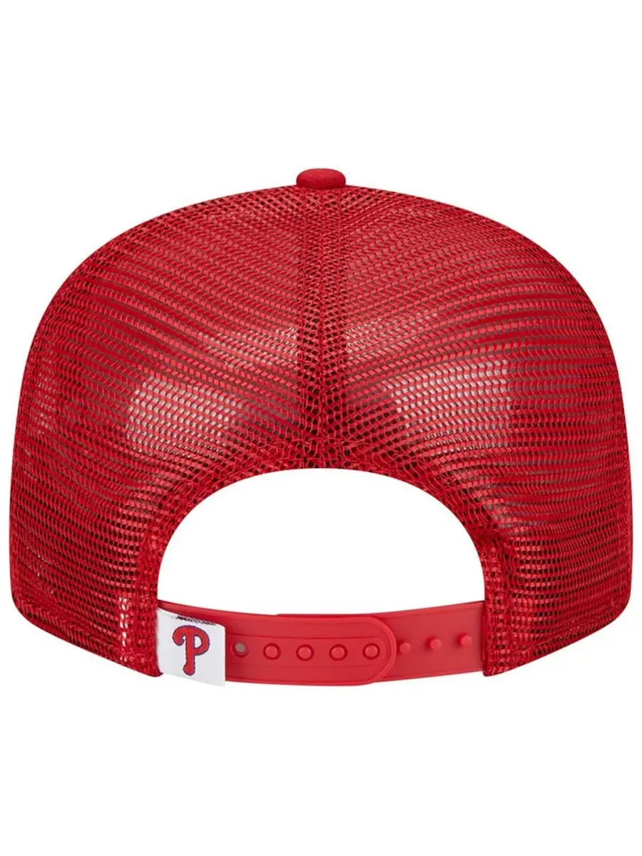 New Era Мужская красная бейсболка-тракер 9FIFTY в цветах команды Philadelphia Phillies — изображение 2 из 4, красный