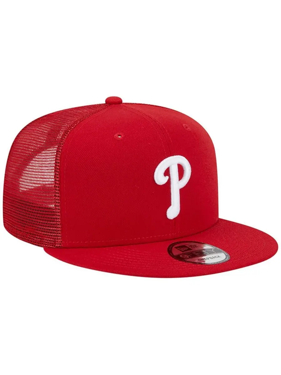 New Era Мужская красная бейсболка-тракер 9FIFTY в цветах команды Philadelphia Phillies — изображение 4 из 4, красный