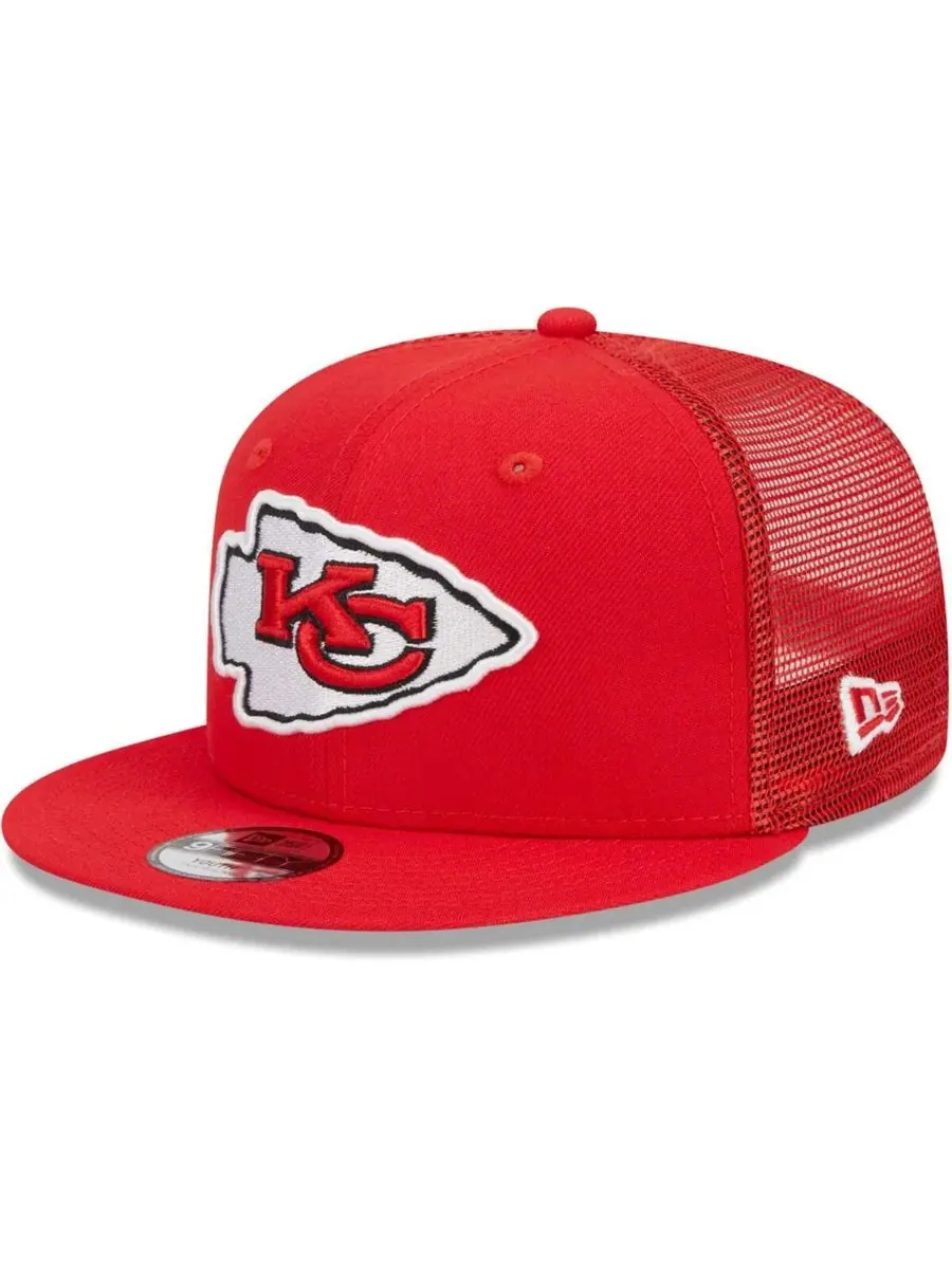 New Era Большая детская красная бейсболка Kansas City Chiefs Main Trucker 9FIFTY Snapback Hat