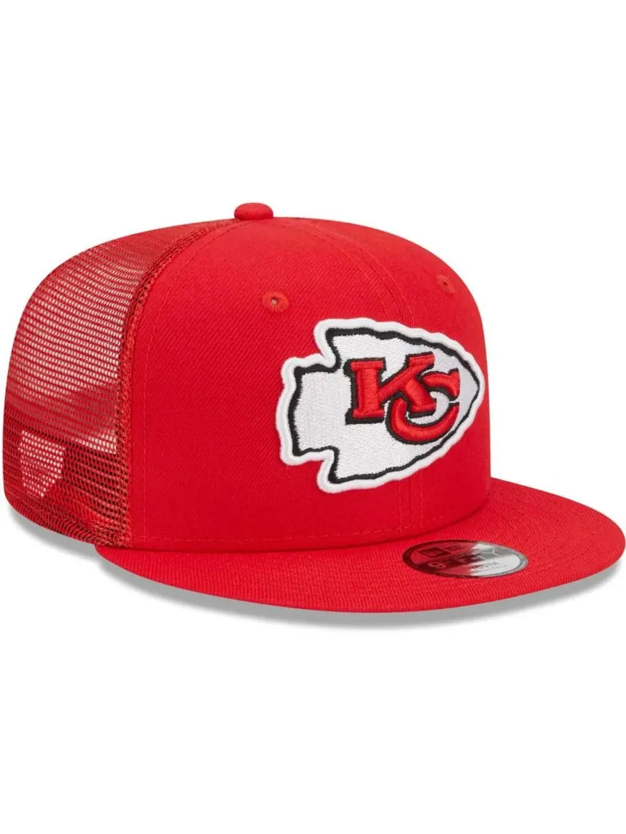 New Era Большая детская красная бейсболка Kansas City Chiefs Main Trucker 9FIFTY Snapback Hat — изображение 3 из 4, красный