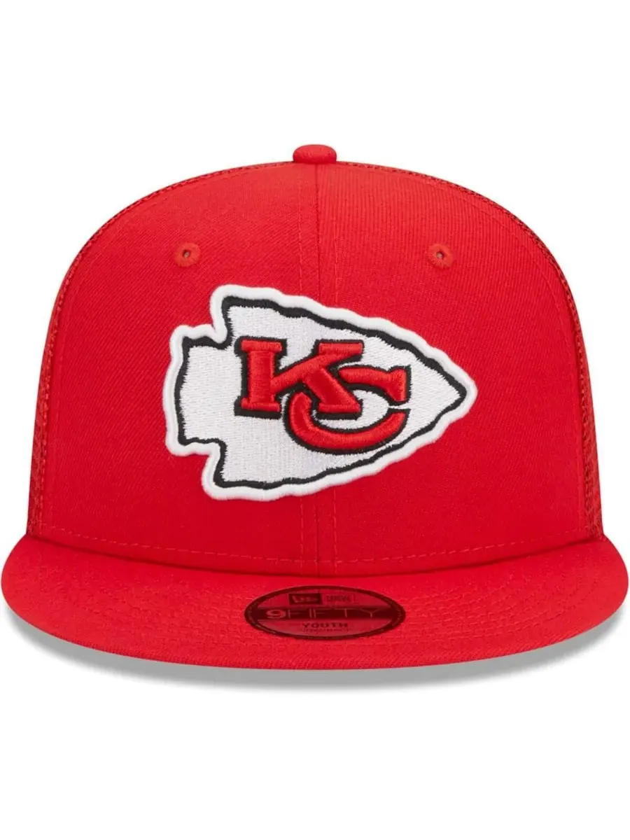 New Era Большая детская красная бейсболка Kansas City Chiefs Main Trucker 9FIFTY Snapback Hat — изображение 4 из 4, красный
