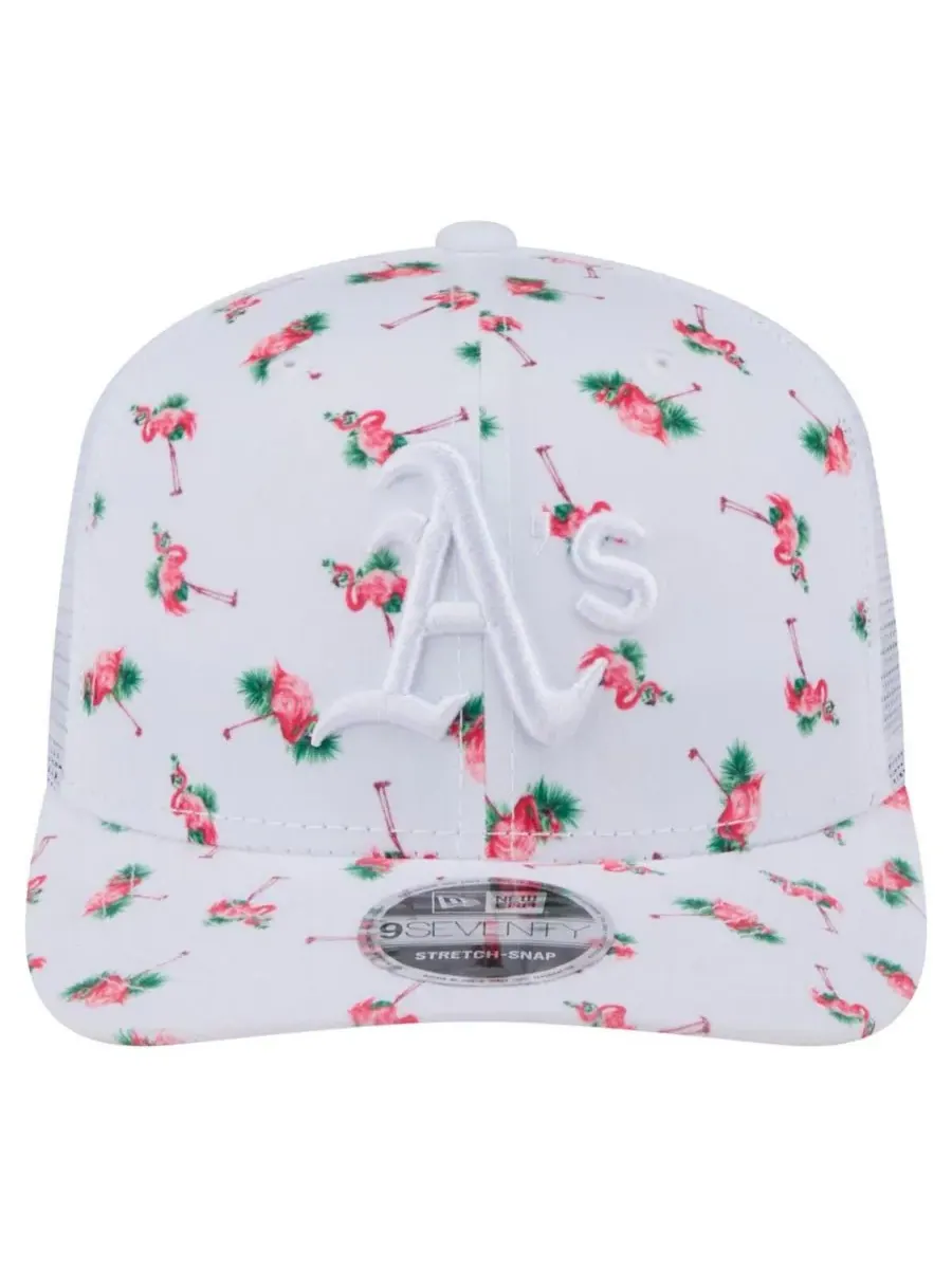 New Era Мужская белая кепка Athletics Flamingo с сетчатой задней частью и застежкой-кнопкой 9SEVENTY — изображение 2 из 4