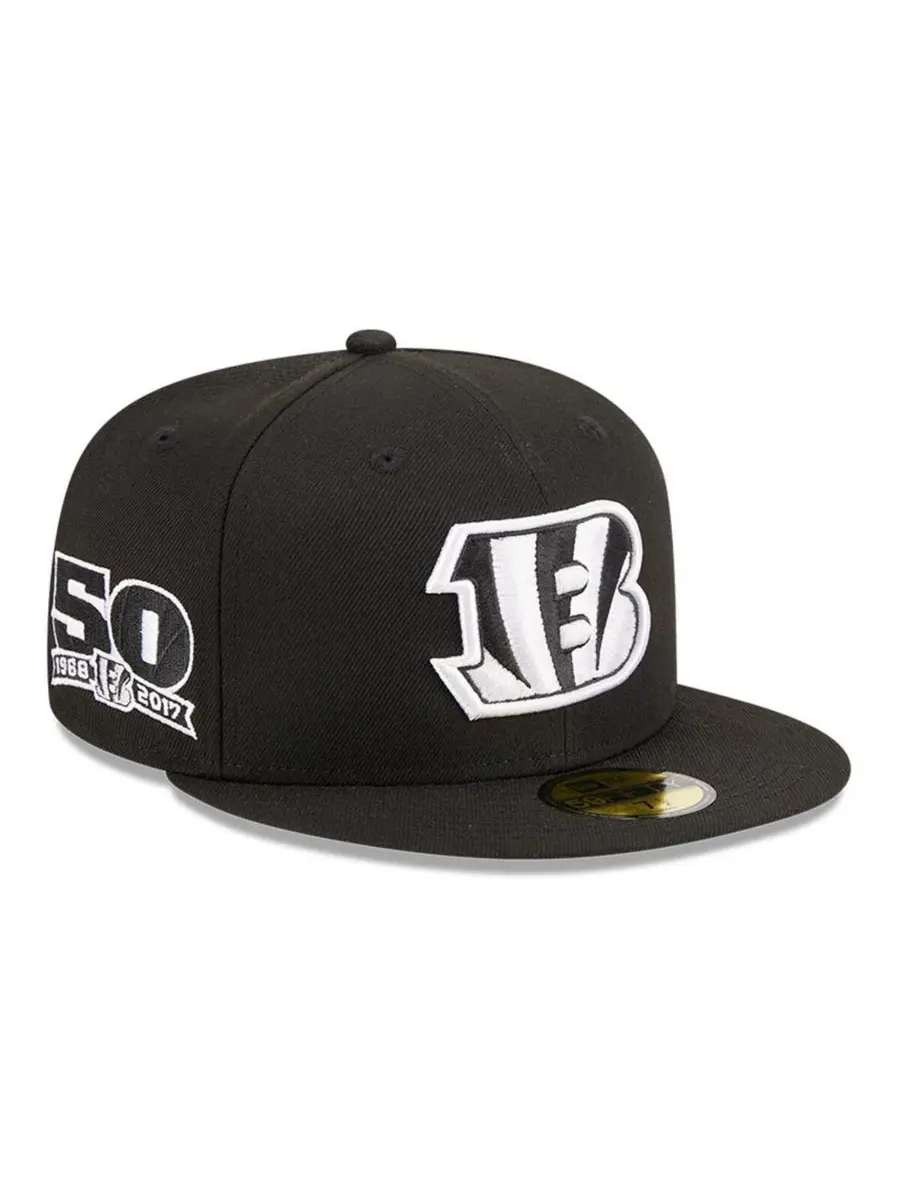 New Era Мужская черная бейсболка Cincinnati Bengals Main Patch 59FIFTY