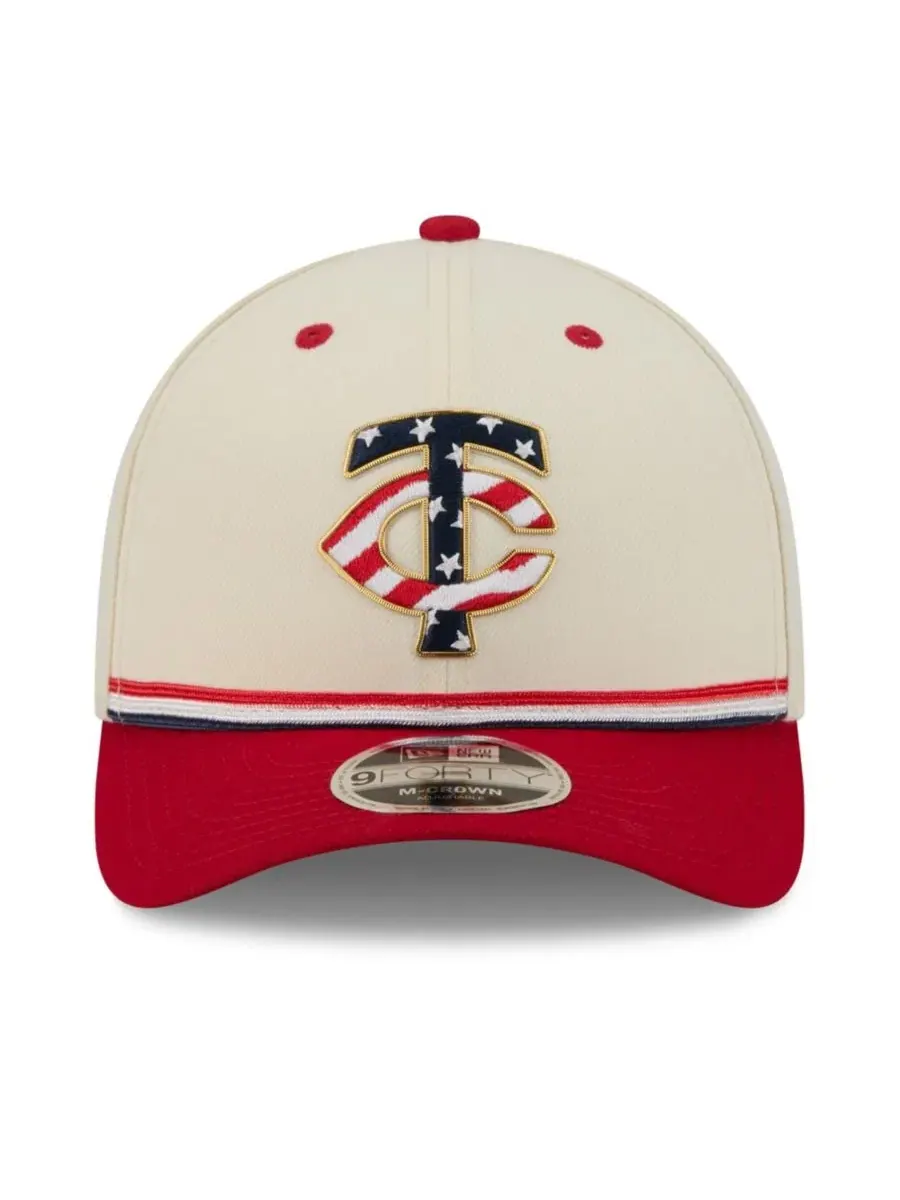 Кепка New Era 9FORTY M-Crown с вышивкой Minnesota Twins USA 250 — изображение 2 из 5, кремовый красный