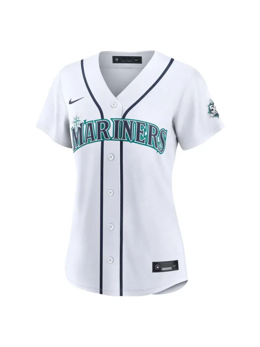 Женская бейсболка Nike Seattle Mariners Home 50th Season Stadium Jersey — изображение 2 из 3, белый