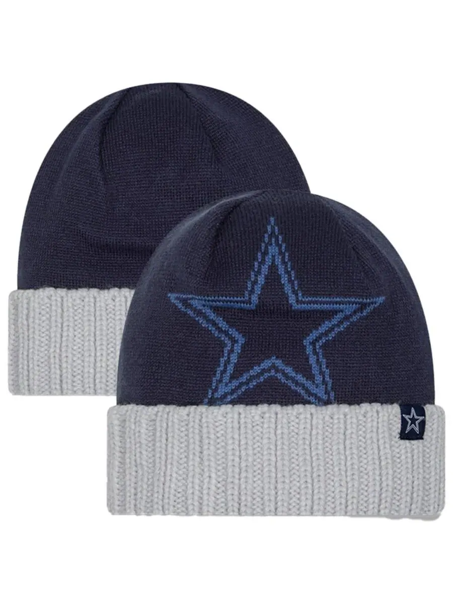 Шапка Oversize Cuffed Knit Hat Dallas Cowboys New Era