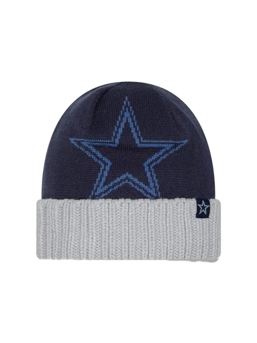 Шапка Oversize Cuffed Knit Hat Dallas Cowboys New Era — изображение 2 из 3, темно-синий