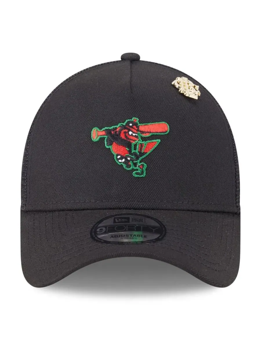 New Era Мужская черная регулируемая кепка-тракер Baltimore Orioles 2025 Big League Chew A-Frame — изображение 2 из 4, черный
